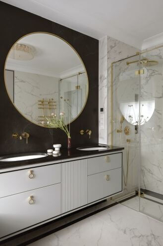 czarno biała łazienka modern classic