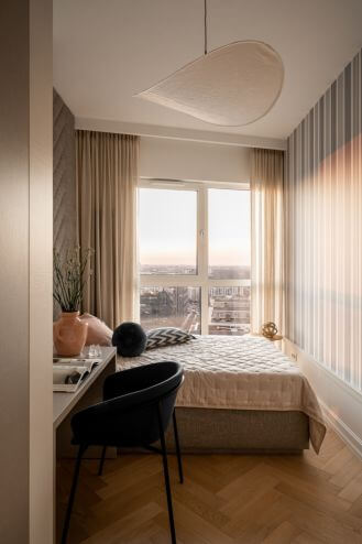 beżowa sypialnia modern classic