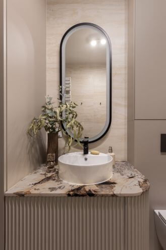 łazienka beżowo czarna