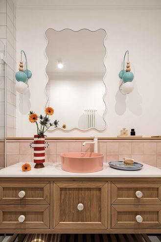 pastelowa łazienka aranżacja