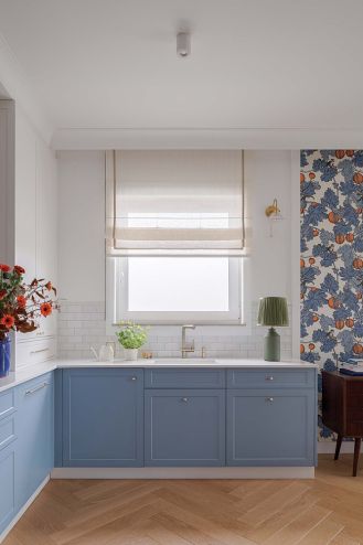 biało niebieska kuchnia