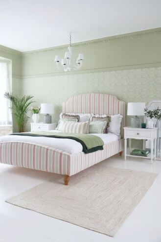 zielona sypialnia pastelowa