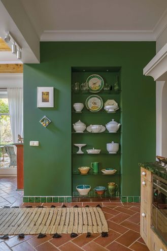 butelkowa zieleń w kuchni