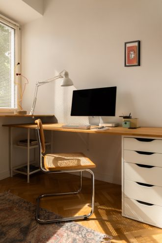 domowe biuro w stylu vintage