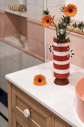 pastelowa łazienka dekoracje