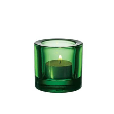świecznik szklany zielony