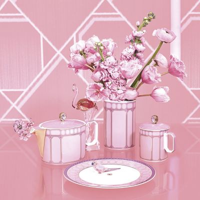 różowa zastawa stołowa
