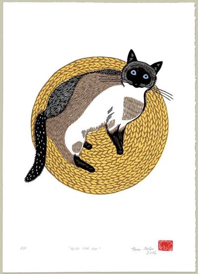 Zuza Miśko linoryt Kot Bengalski