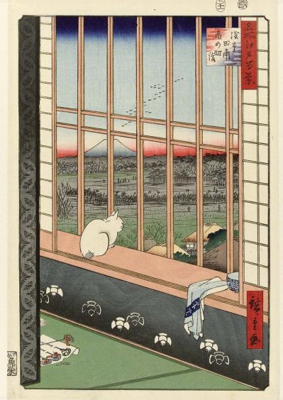 Hiroshige Utagawa Pola ryżowe Asakusa podczas święta koguta