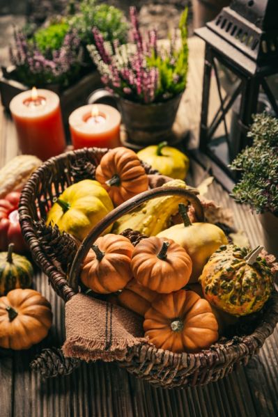 dynie jesienne dekoracje przed dom