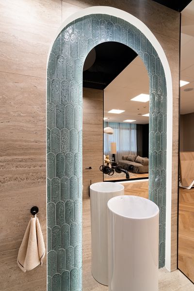 Showroom Archicom Pod Klucz w Warszawie z aranżacją łazienki