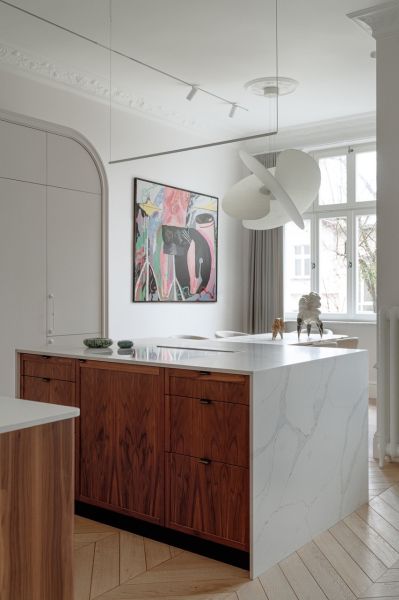 nowoczesna kuchnia w stylowej kamienicy