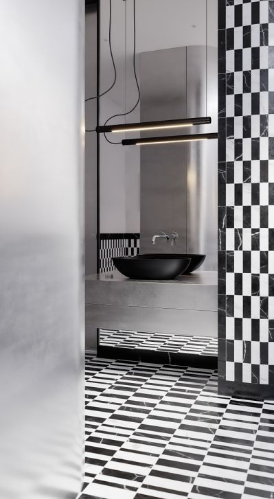 czarno-biała łazienka aranżacje