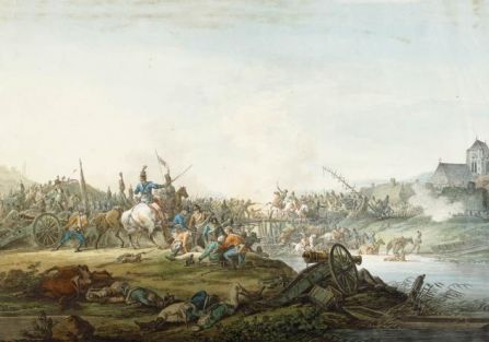 Aleksander Orłowski Bitwa wojska kościuszkowskiego z rosyjskim o przeprawę na rzece , 1801 r., Muzeum Narodowe w Warszawie