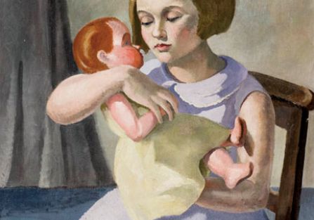 Dziewczynka z lalką , 1930 r., POLSWISS ART, aukcja z dn. 4.10.2009, nr kat. 21