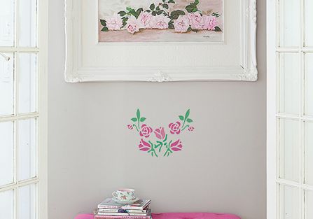 Róże na ścianę - szablon do malowania