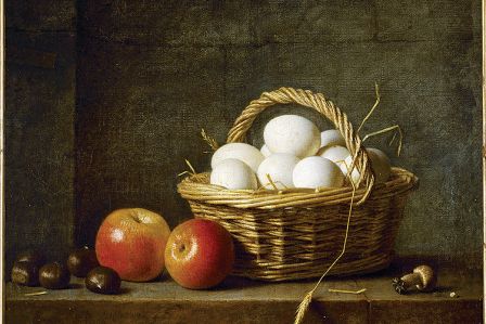 Martwa natura z koszem jajek , Henri Horace, 1788 r.
