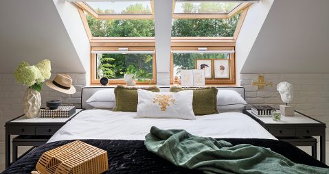 przytulna sypialnia na poddaszu