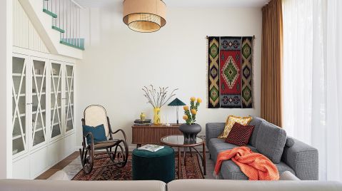 eklektyczne wnętrza pełne kolorów