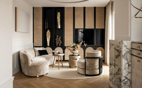 Elegancki i artystyczny apartament w drapaczu chmur