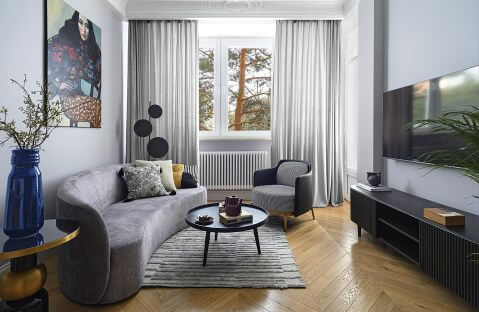 53-metrowe mieszkanie z francuską nutą w modernistycznej kamienicy