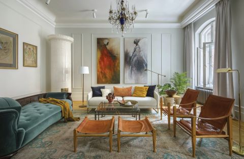 salon w kamienicy styl eklektyczny