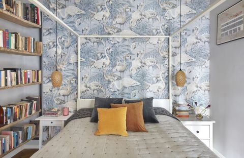 sypialnia ściana za łóżkiem