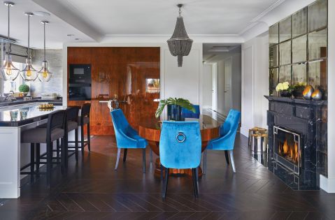 jadalnia w stylu art deco i nowojorskim