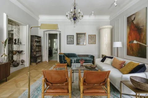 elegancki salon w kamienicy inspiracje