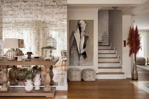 schody z podstopniami z ceramicznych kafli