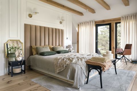 aranżacja sypialni w naturalnych kolorach