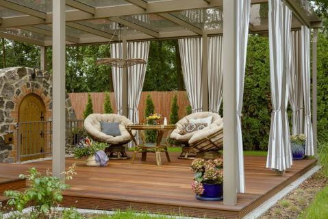 zasłony na tarasie
