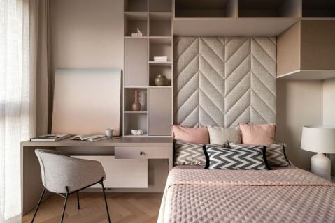 beżowa sypialnia modern classic inspiracje