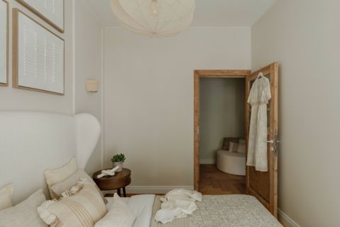 kaszmirowa sypialnia wystrój wnętrza