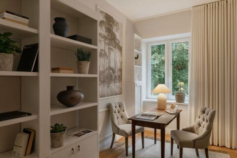 kaszmirowy gabinet domowe biuro