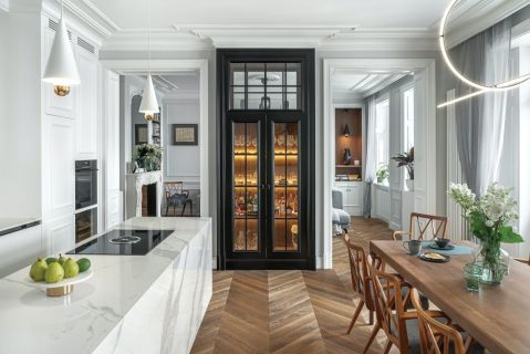 salon z kuchnią aranżacja zdjęcia