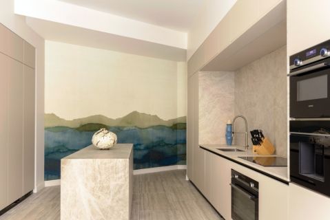 kuchnia w luksusowym apartamencie w Paryżu projektu Stephanie Coutas