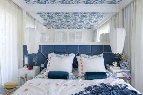 niebieska sypialnia