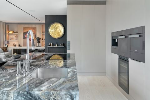 nowoczesny salon z kuchnią