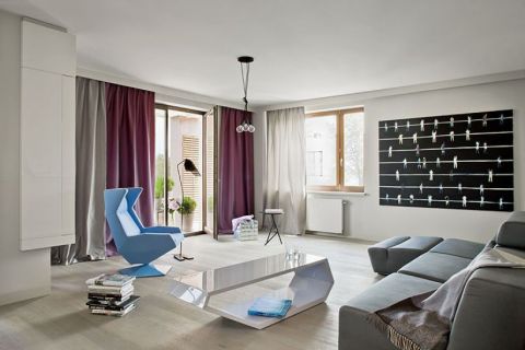 Futurystyczne meble w salonie