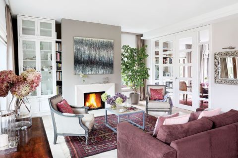 różowy salon inspiracje