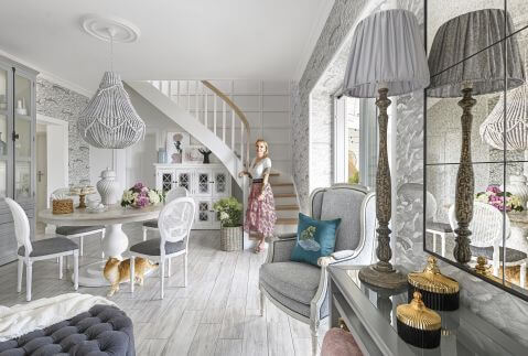 dom urządzony w stylu country glam