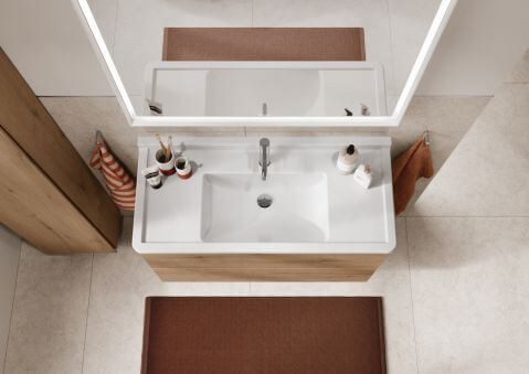 blat łazienkowy zintegrowany z umywalką