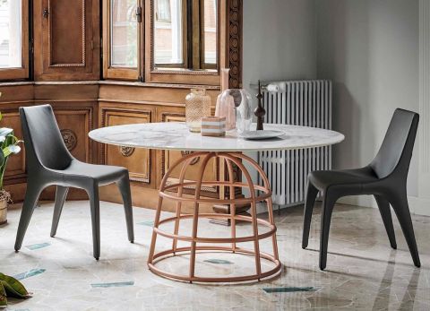 Stół do jadalni z marmurowym blatem