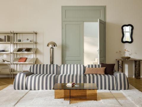 nowoczesna sofa modułowa w paski