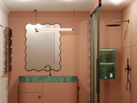 wzór squiggle w aranżacji wnętrz