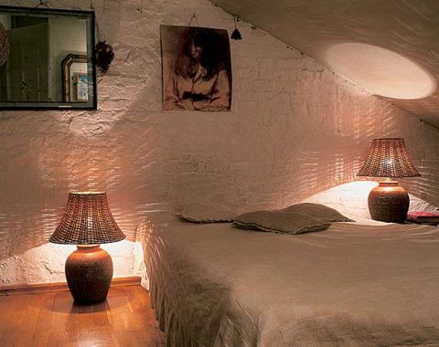 stylowe wnętrze poddasze sypialnia