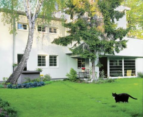 Ogród to prawdziwy raj dla kotów. Artdekowska willa