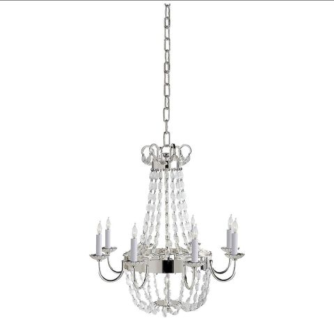 Żyrandol do salonu srebrny