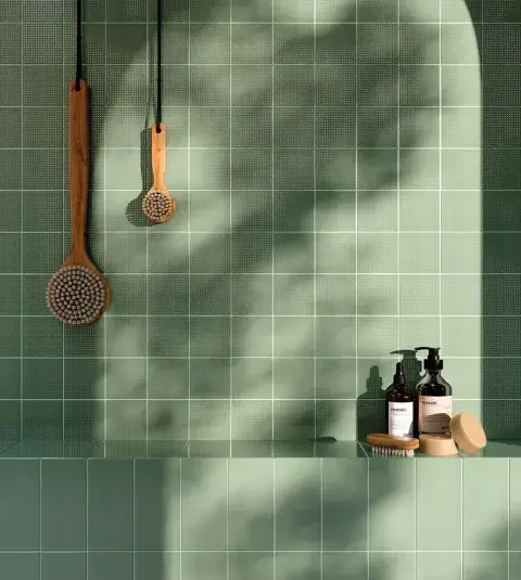 zielone matowe płytki do łazienki